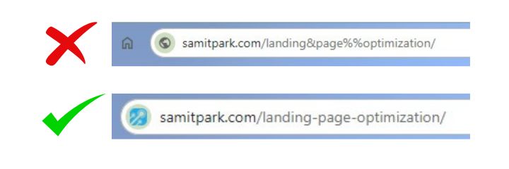 Avoid special symbols for Landing Page Optimization